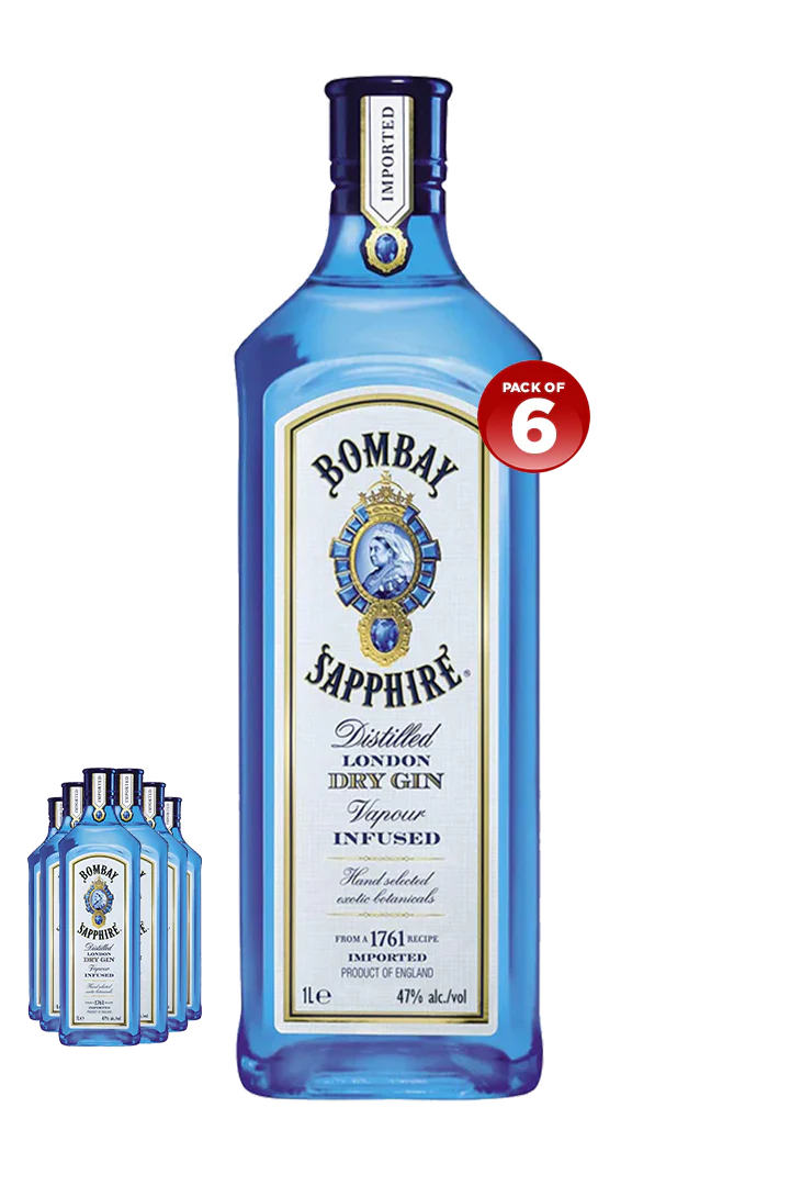 Bombay Sapphire Gin 1L (PACK OF 6)