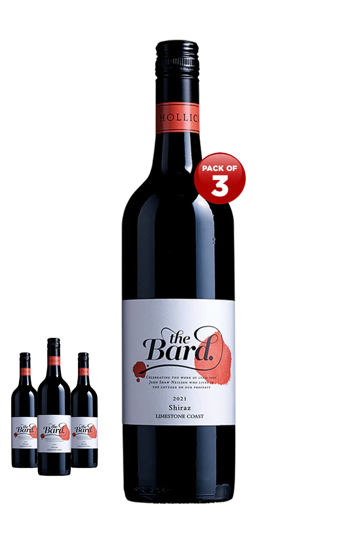 Hollick The Bard Shiraz 2021 75CL Pack of 3